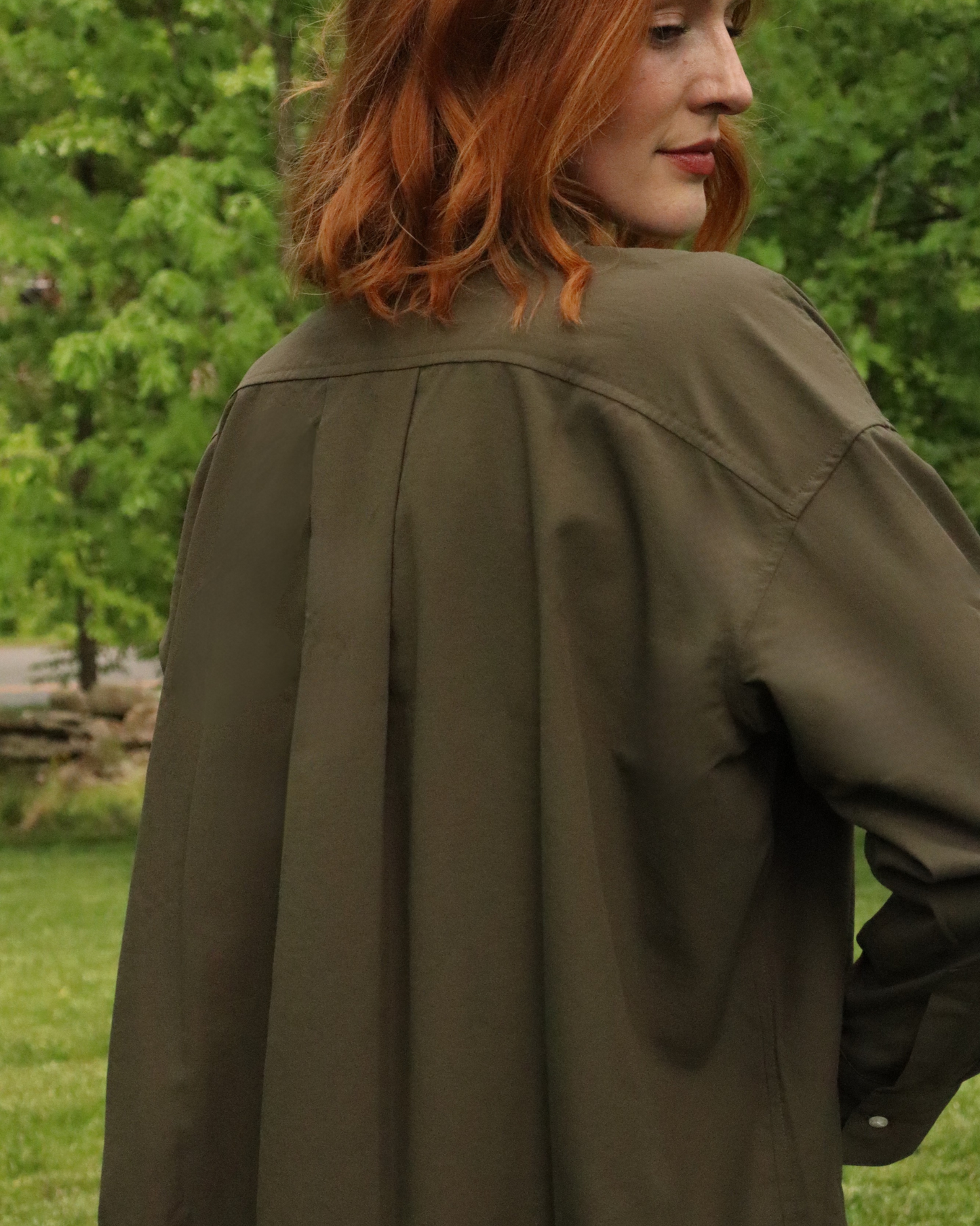 The Maro, UPF 50+ Oversized Fit |sun protective shirt in Forest Green