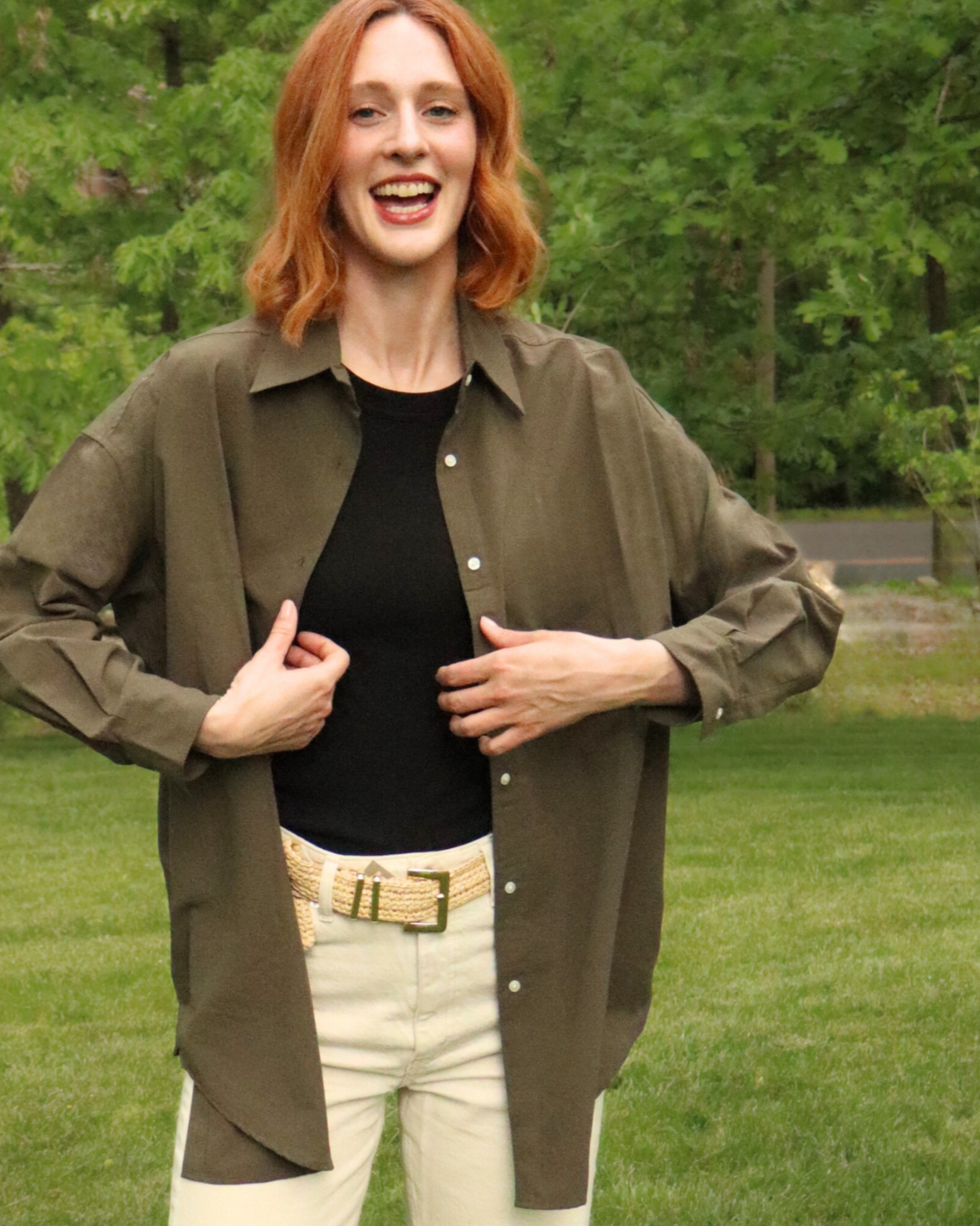 The Maro, UPF 50+ Oversized Fit |sun protective shirt in Forest Green