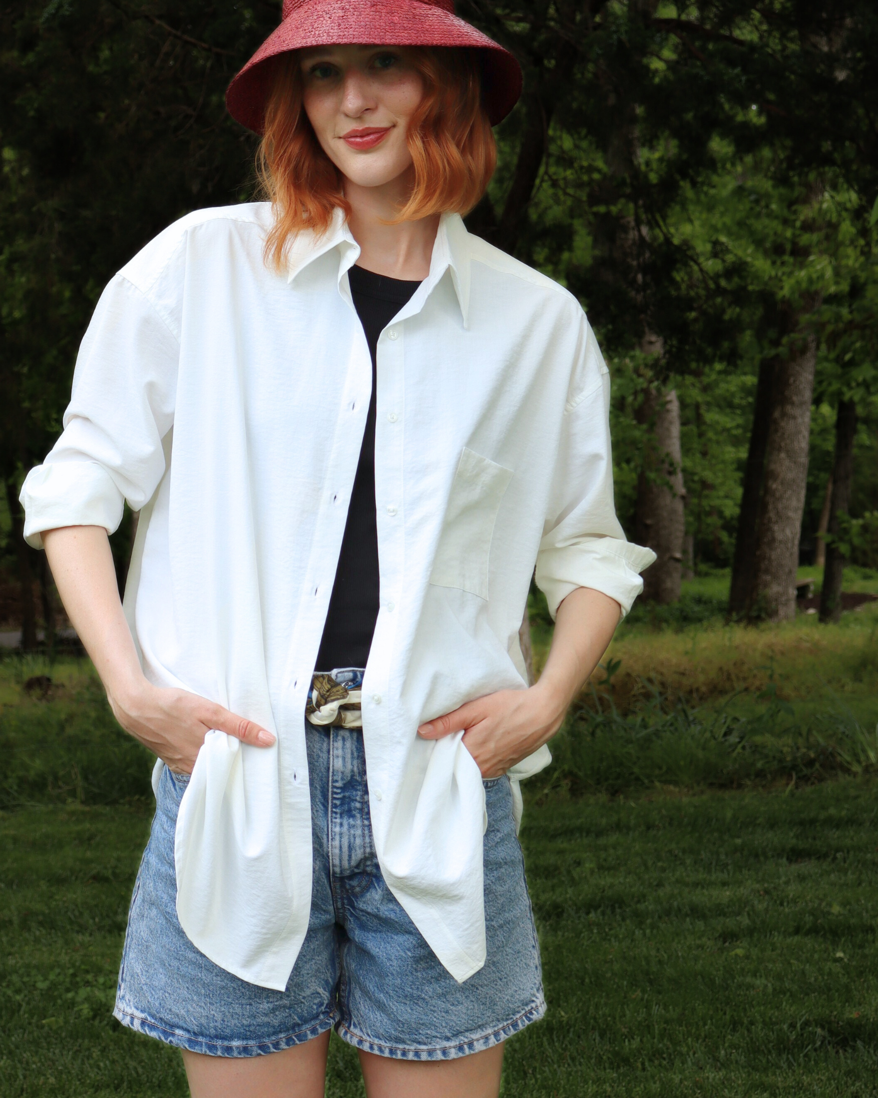 The Maro, UPF 50+ Oversized Fit sun protective shirt in Seashell