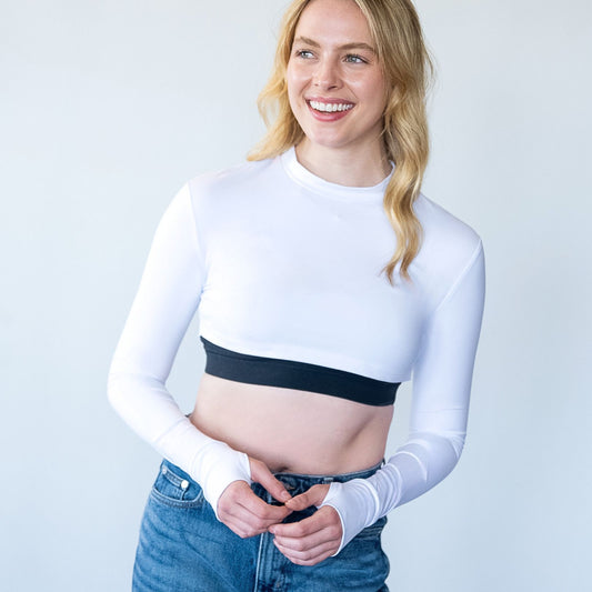 The Sula, UPF 50+ rash guard & athletic top in Pearl White