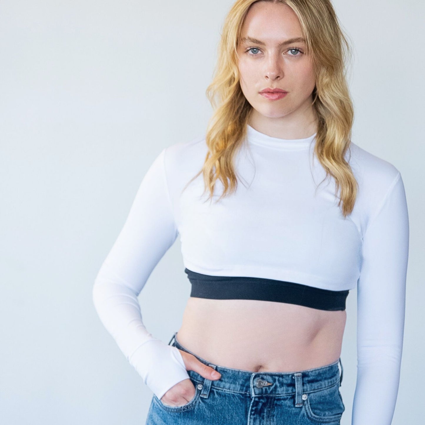 The Sula, UPF 50+ rash guard & athletic top in Pearl White