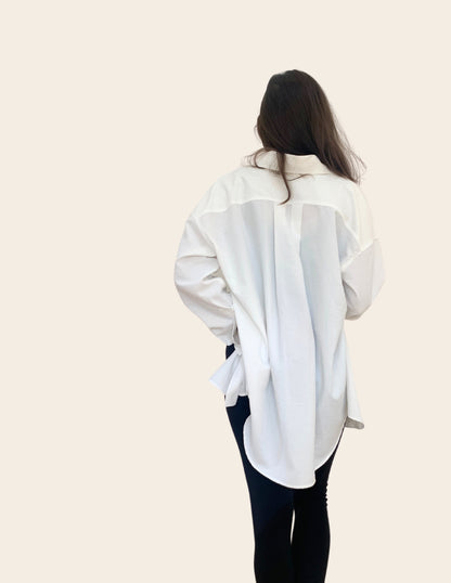 The Maro, UPF 50+ oversized sun protective shirt in White