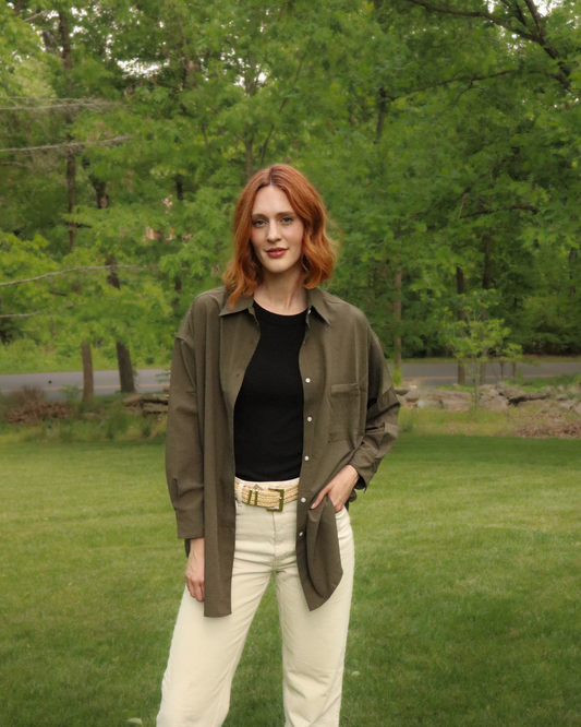 The Maro, UPF 50+ Oversized Fit |sun protective shirt in Forest Green