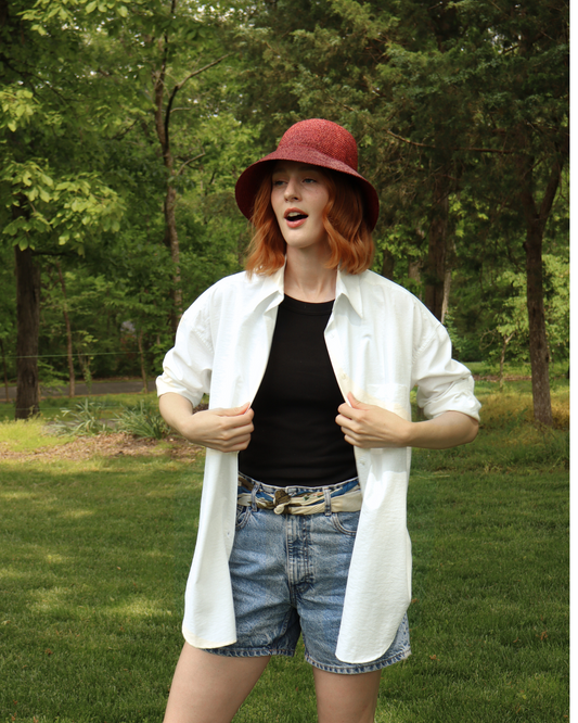 The Maro, UPF 50+ Oversized  Fit | sun protective shirt in Seashell White