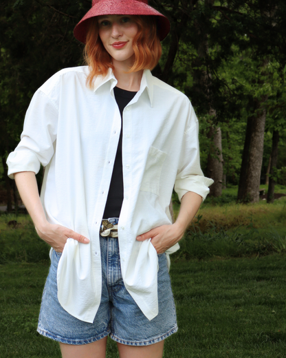 The Maro, UPF 50+ Oversized  Fit | sun protective shirt in Seashell White