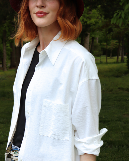 The Maro, UPF 50+ Oversized  Fit | sun protective shirt in Seashell White