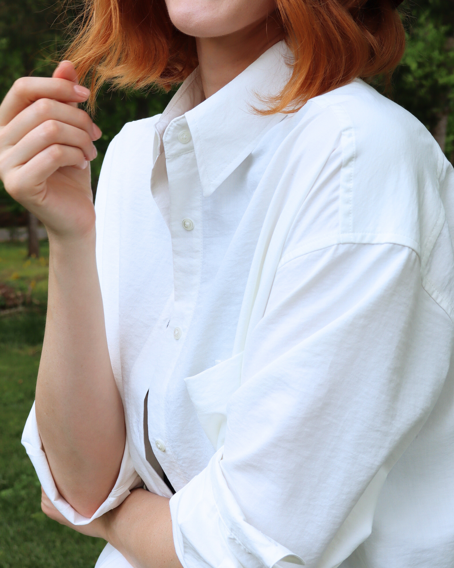 The Maro, UPF 50+ Oversized  Fit | sun protective shirt in Seashell White
