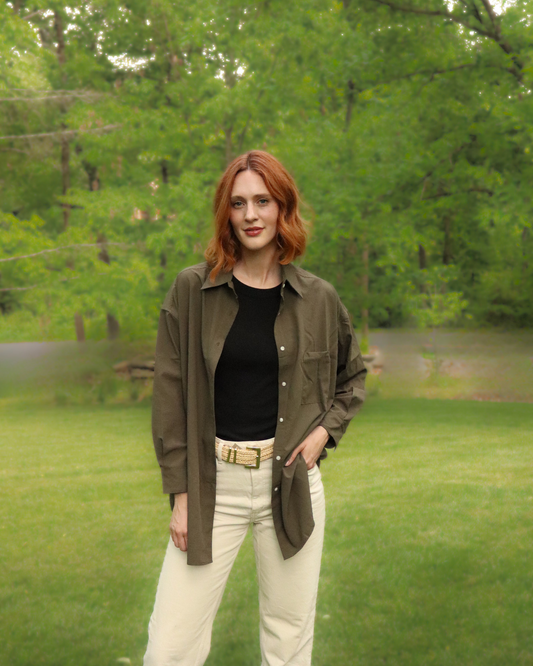 The Maro, UPF 50+ Oversized Fit |sun protective shirt in Forest Green