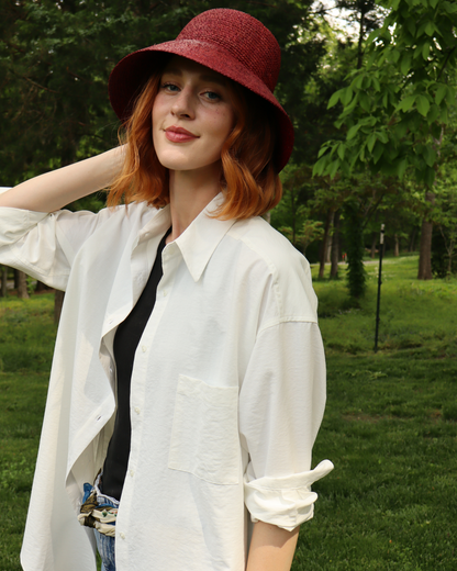 The Maro, UPF 50+ Oversized  Fit | sun protective shirt in Seashell White