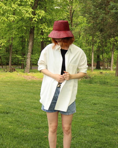 The Maro, UPF 50+ Oversized  Fit | sun protective shirt in Seashell White