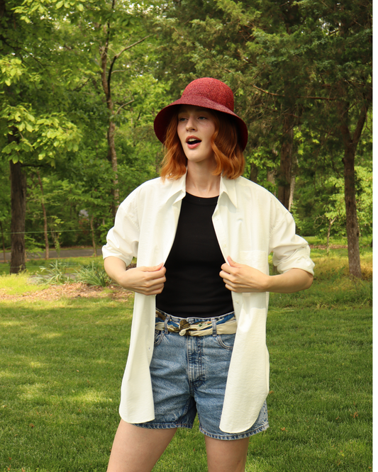 The Maro, UPF 50+ Oversized  Fit | sun protective shirt in Seashell White