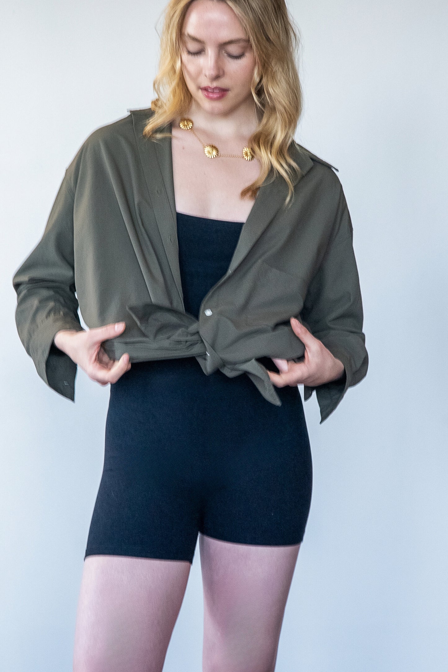 The Maro, UPF 50+ sun protective oversized shirt in Forest Green